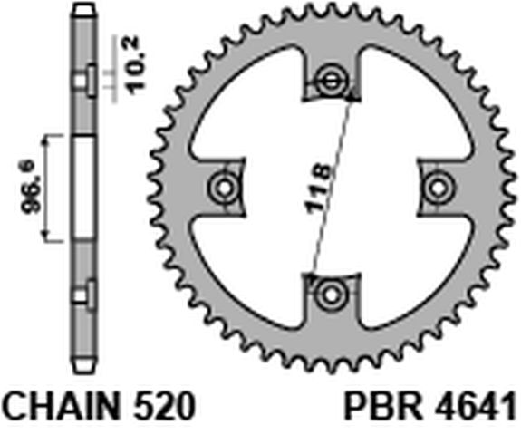 PBR rear sprocket CAN AM DS 450 4641 42 C45 (MADE IN ITALY)
